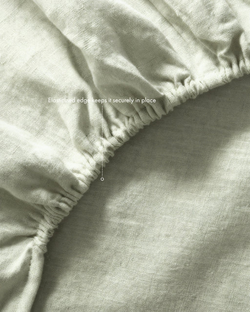 Sage 100% French Flax Linen Fitted Sheet