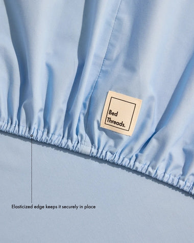 Sky 100% Organic Cotton Percale Fitted Sheet