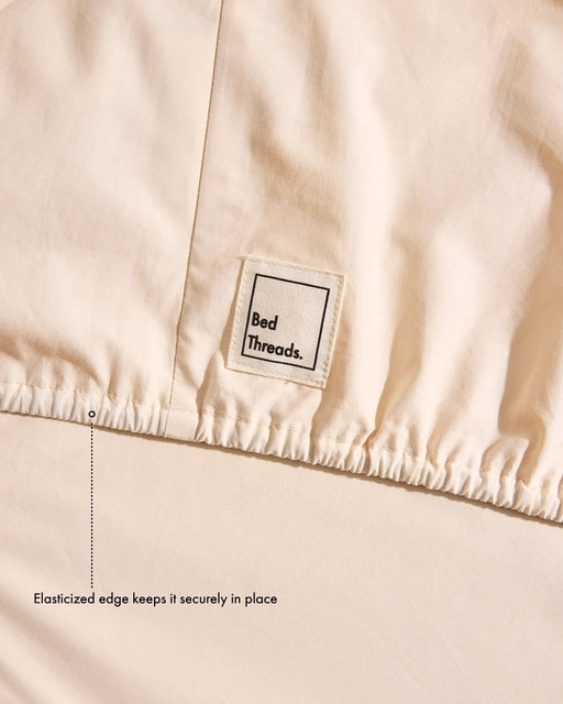Vanilla 100% Organic Cotton Percale Fitted Sheet