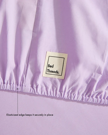 Violet 100% Organic Cotton Percale Fitted Sheet
