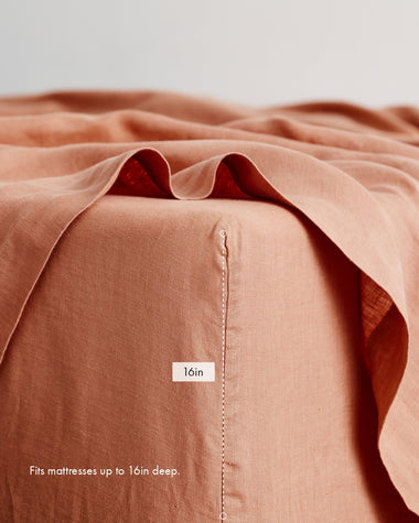 Hazelnut 100% French Flax Linen Fitted Sheet