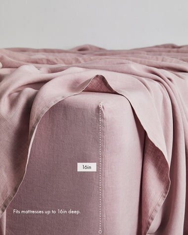 Lavender 100% French Flax Linen Fitted Sheet