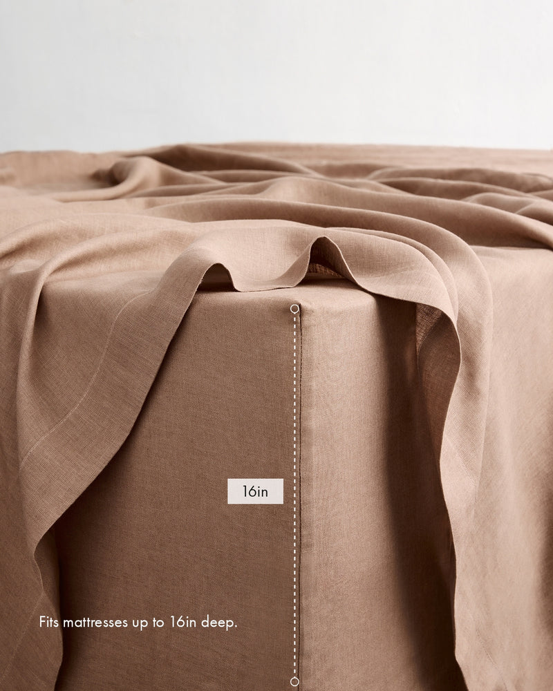 Portobello 100% French Flax Linen Fitted Sheet