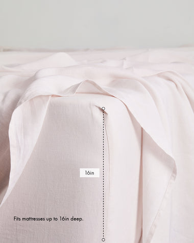 Rosewater 100% French Flax Linen Fitted Sheet