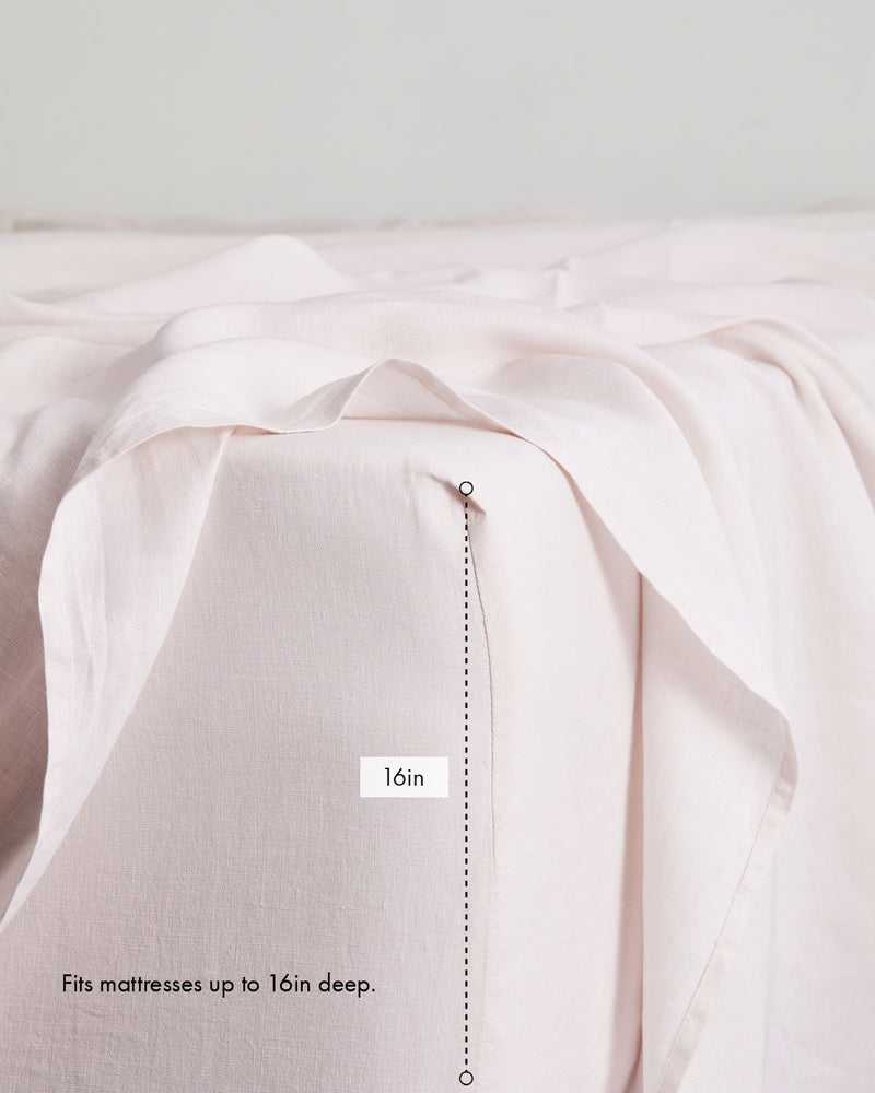 Rosewater 100% French Flax Linen Fitted Sheet