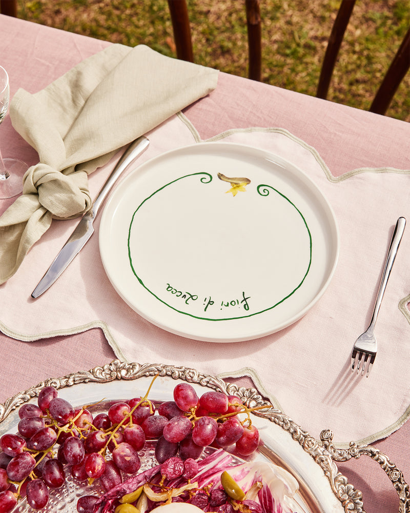 Gemma Bamforth x Bed Threads 'Fiori di Zucca' Ceramic Dinner Plate