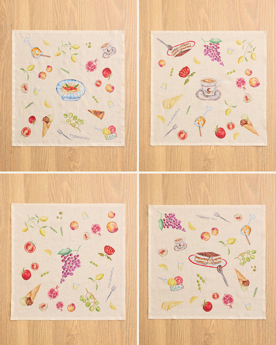 La Tavola 100% French Flax Linen Napkins (Set of Four)