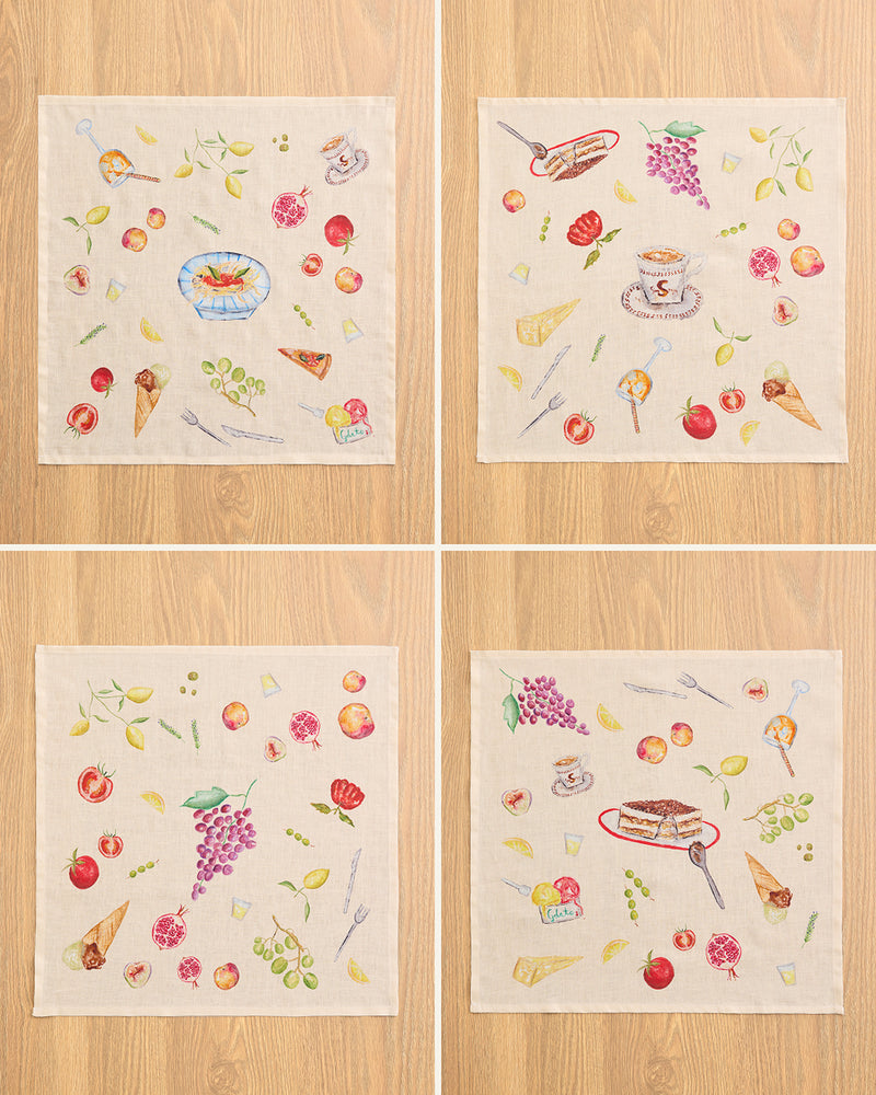 La Tavola 100% French Flax Linen Napkins (Set of Four)