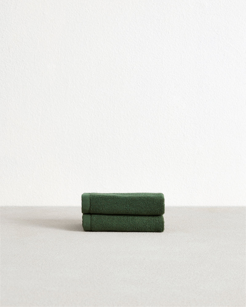 Moss 100% Cotton Terry Face Washers (Set of Two)