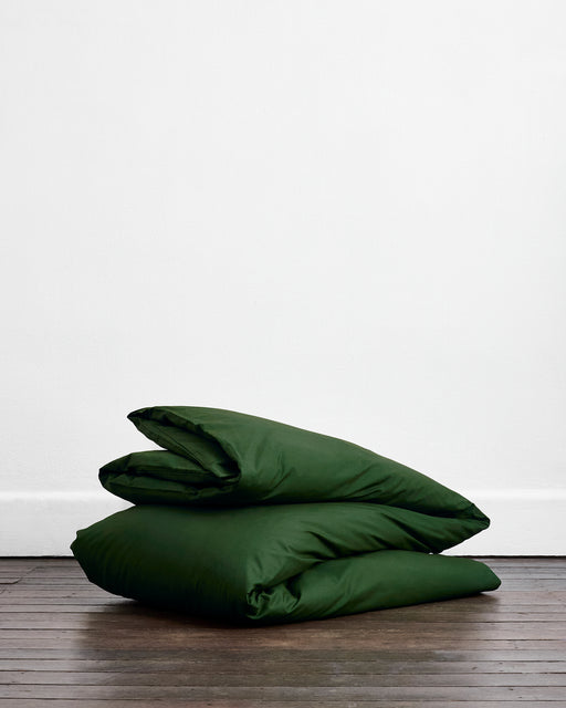 Moss Organic Cotton Percale Duvet Cover