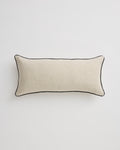 Oatmeal & Charcoal  Piped Lumbar Cushion Cover