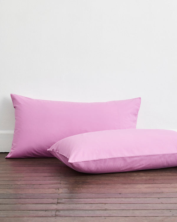 Bubblegum 100% Organic Cotton Percale King Pillowcases (Set of Two)