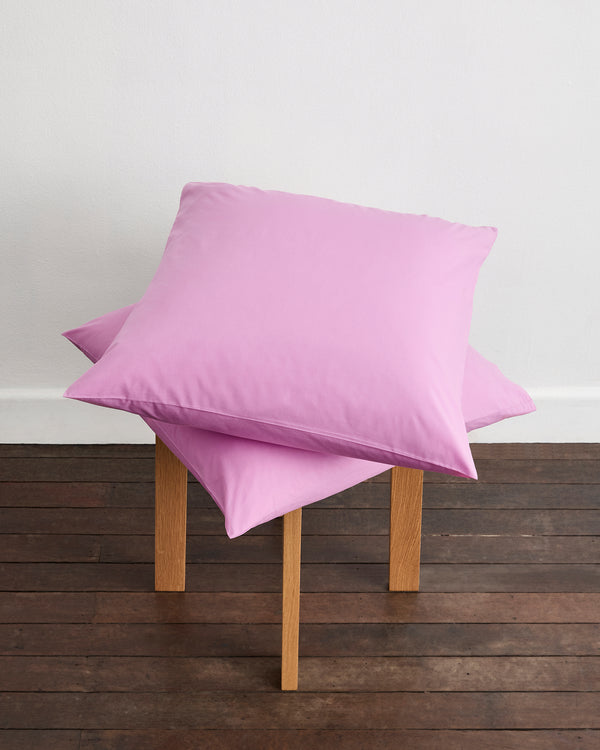 Bubblegum 100% Organic Cotton Percale European Pillowcases (Set of Two)