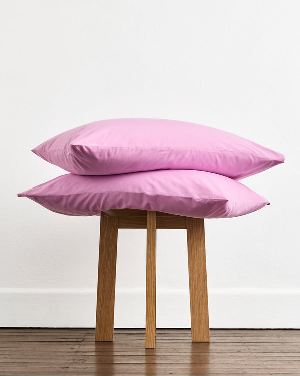 Bubblegum 100% Organic Cotton Percale Pillowcases (Set of Two)