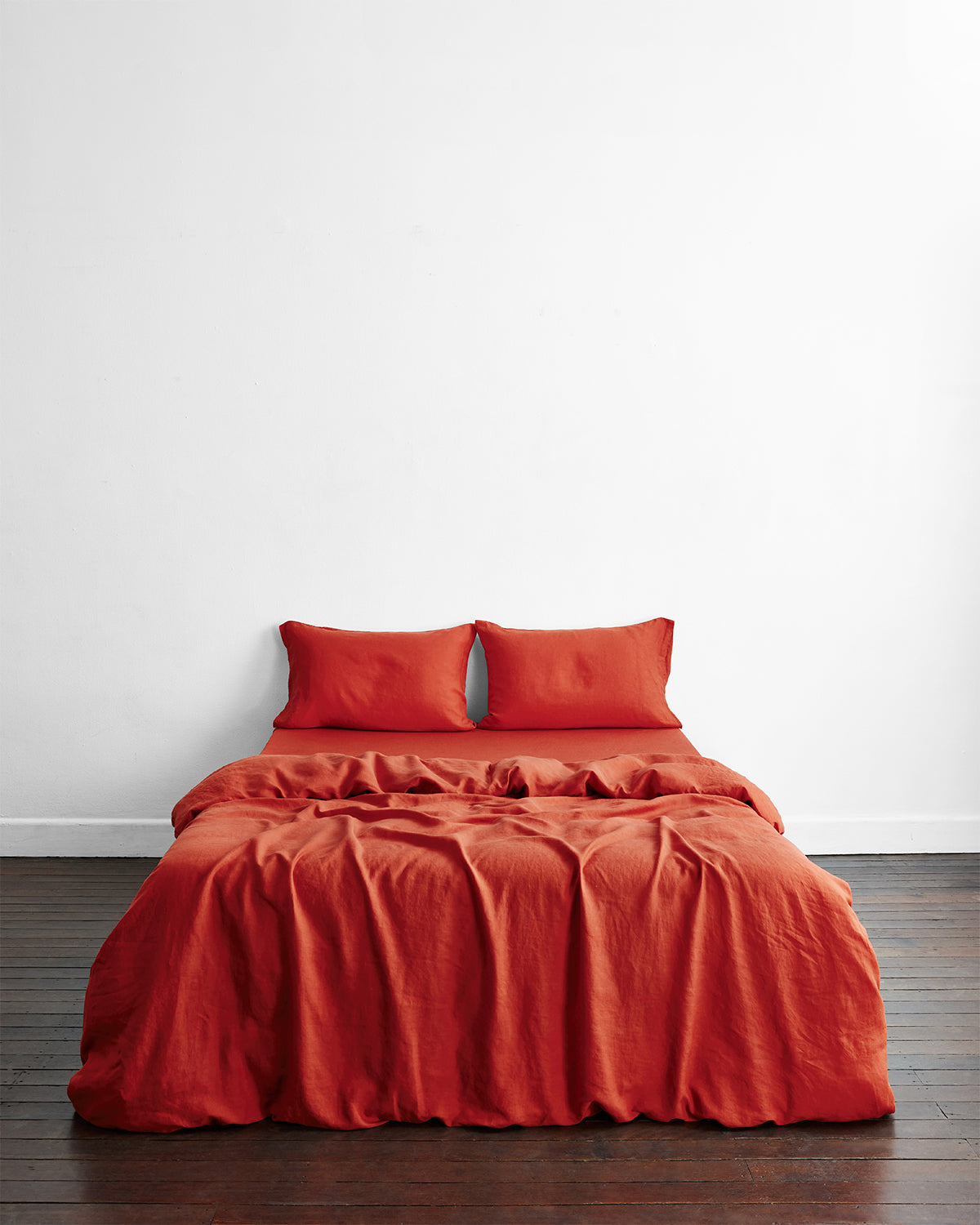 Paprika 100 French Flax Linen Bedding Set Bed Threads