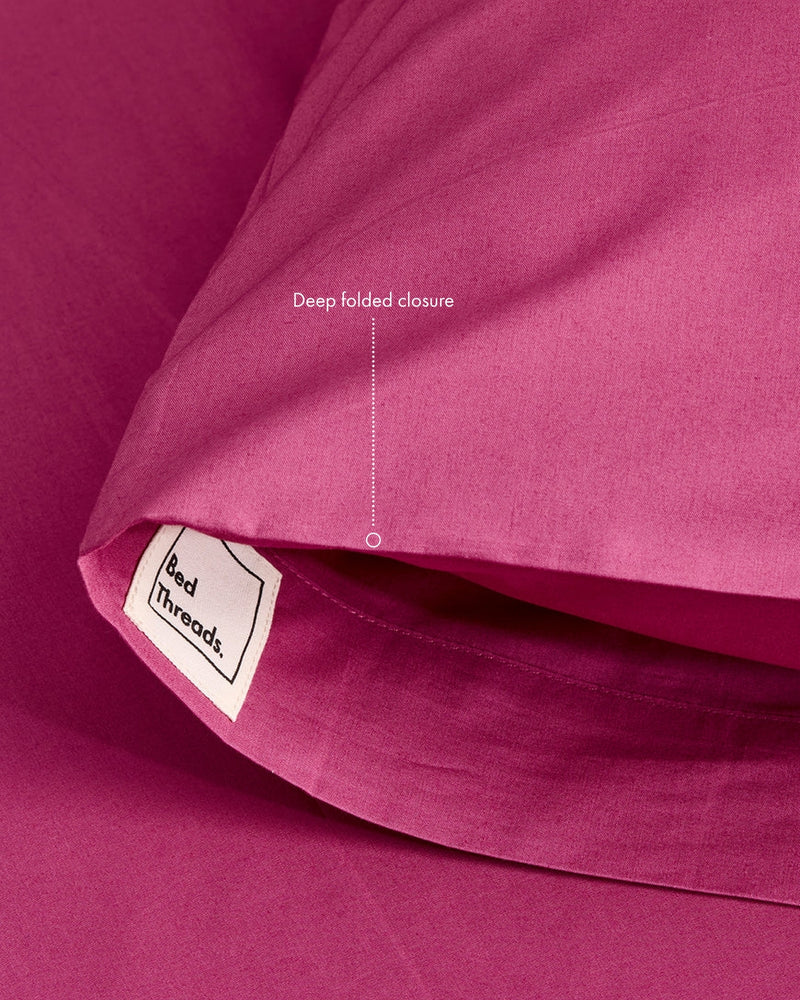 Berry 100% Organic Cotton Percale Pillowcases (Set of Two)
