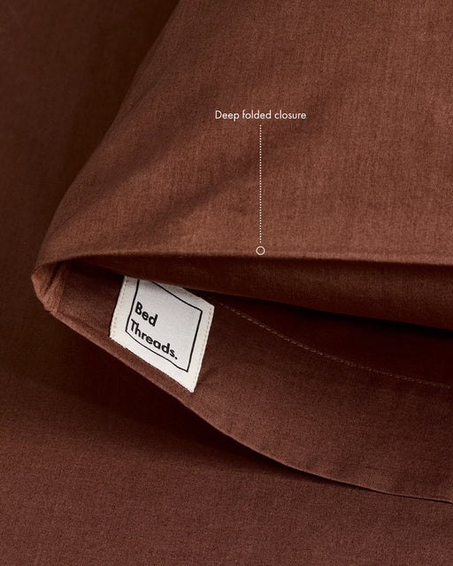 Espresso 100% Organic Cotton Percale Pillowcases (Set of Two)