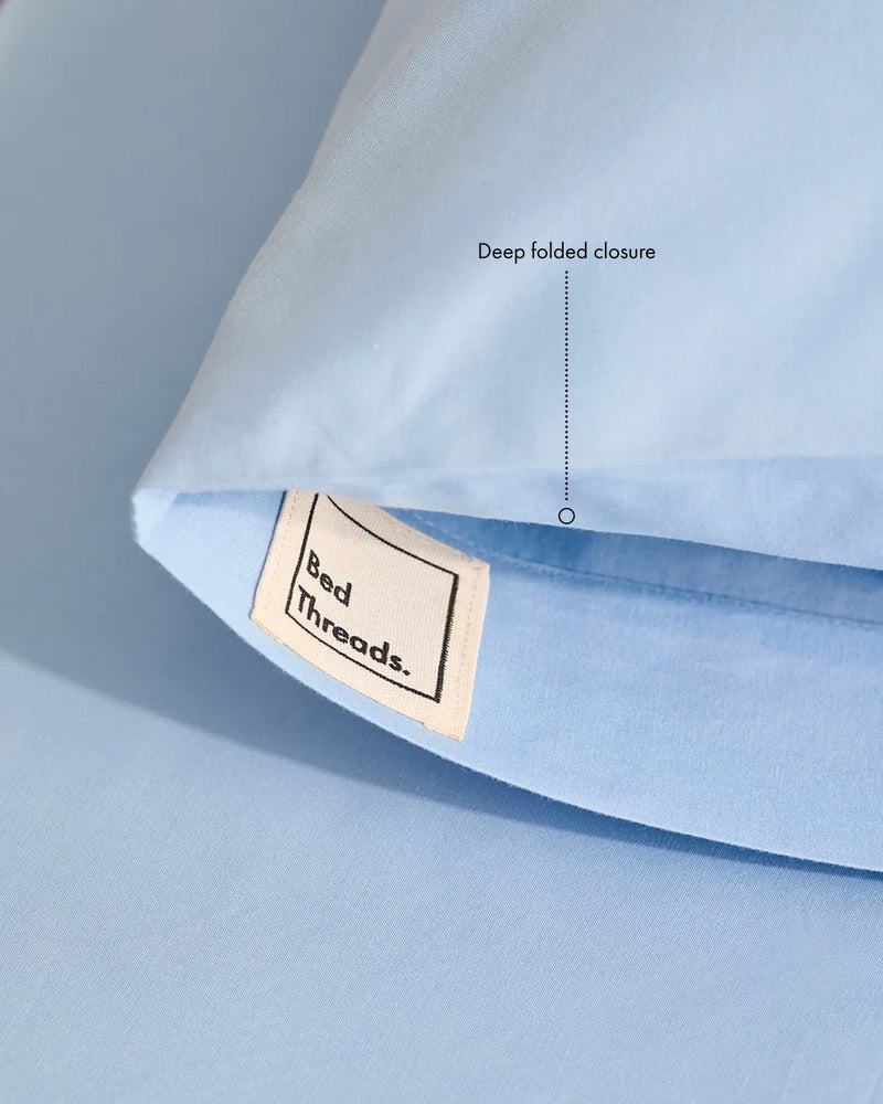 Sky 100% Organic Cotton Percale Pillowcases (Set of Two)