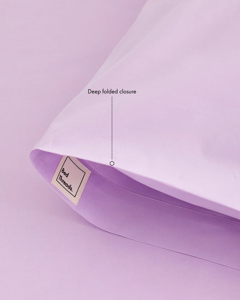 Violet 100% Organic Cotton Percale Pillowcases (Set of Two)