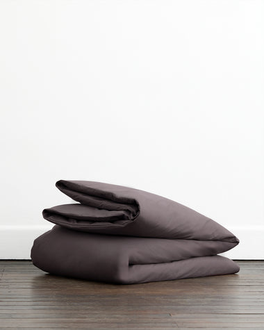 Graphite, Oyster & Sky 100% Organic Cotton Percale Bedding Bundle