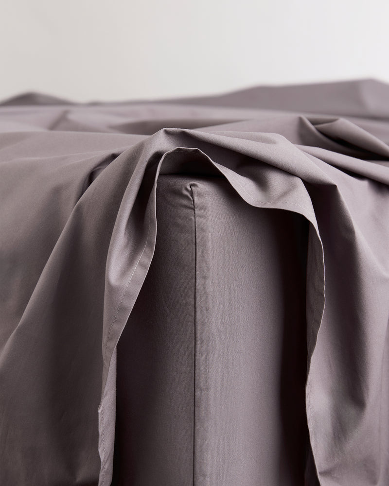 Oyster, Graphite & Bubblegum 100% Organic Cotton Percale Bedding Bundle