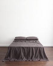 Oyster, Graphite & Bubblegum 100% Organic Cotton Percale Bedding Bundle - view
