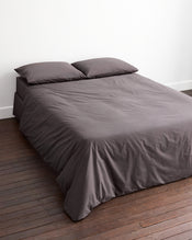 Graphite 100% Organic Cotton Percale Bedding Set - view