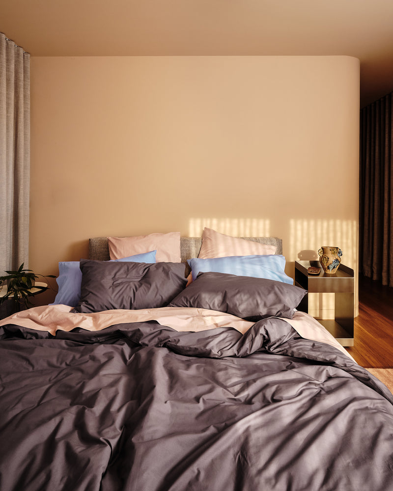 Graphite, Oyster & Sky 100% Organic Cotton Percale Bedding Bundle