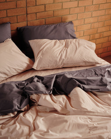 Oyster & Graphite 100% Organic Cotton Percale Bedding Bundle