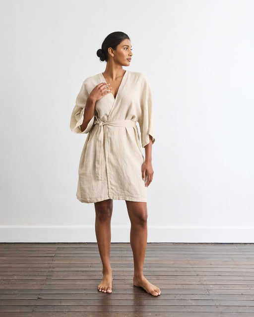 Cabana Short Robe in Oatmeal