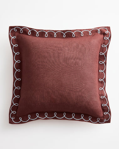 Cacao & Coast 100% French Flax Linen Swirl Cushion Cover