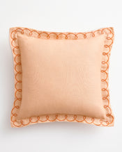 Terracotta & Pink Clay 100% French Flax Linen Swirl Cushion Cover - view