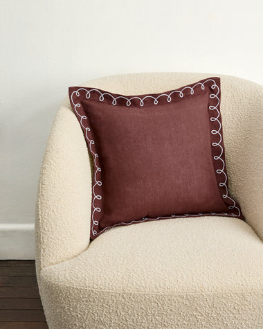 Cacao & Coast 100% French Flax Linen Swirl Cushion Cover