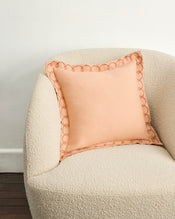 Terracotta & Pink Clay 100% French Flax Linen Swirl Cushion Cover - view