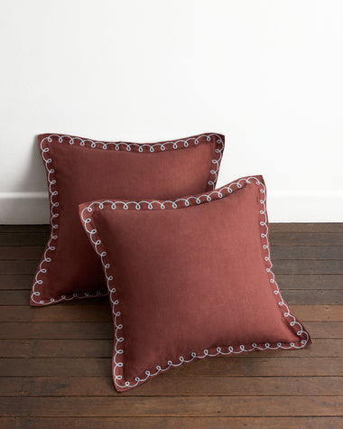 Cacao & Coast 100% French Flax Linen Swirl European Pillowcases (Set of Two)