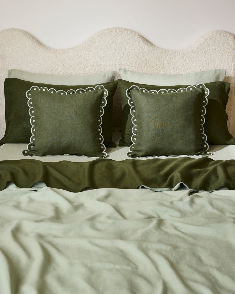 Olive & Sage 100% French Flax Linen Arch Cushion Cover