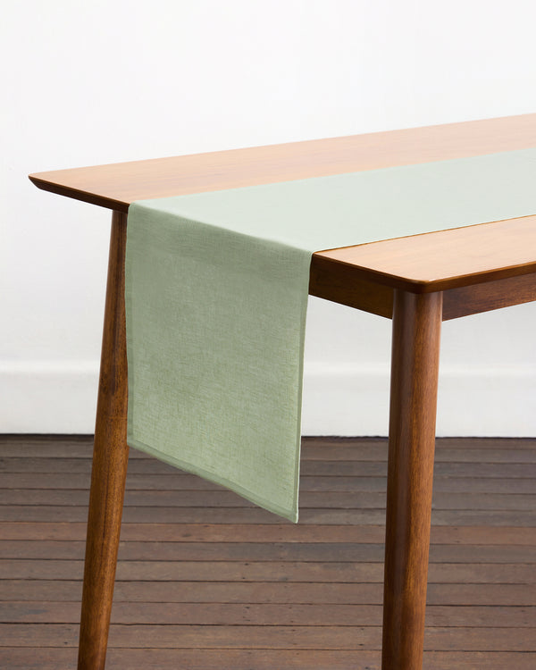 Sage 100% French Flax Linen Table Runner