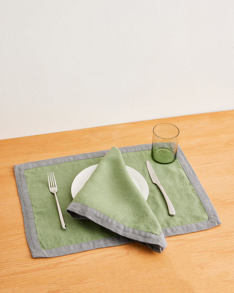 Pistachio Linen Dinner Napkins Set/4