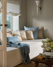 Crème & Coast 100% French Flax Linen Swirl Cushion Cover - view
