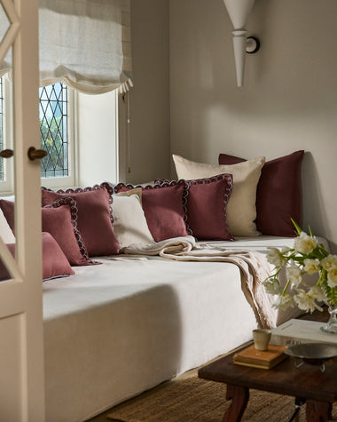 Cacao & Coast 100% French Flax Linen Swirl Cushion Cover