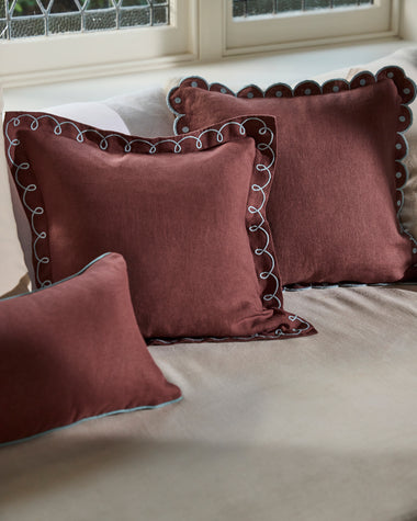 Cacao & Coast 100% French Flax Linen Swirl Cushion Cover