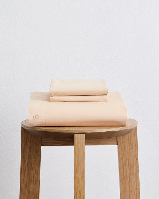 Vanilla 100% Organic Cotton Percale Duvet Cover Set