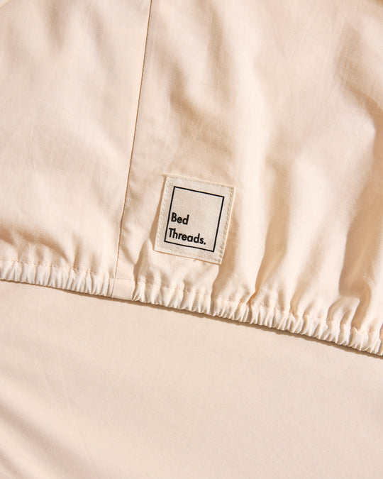 Vanilla 100% Organic Cotton Percale Fitted Sheet