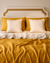 Crème & Turmeric 100% French Flax Linen Arch Cushion Cover - view