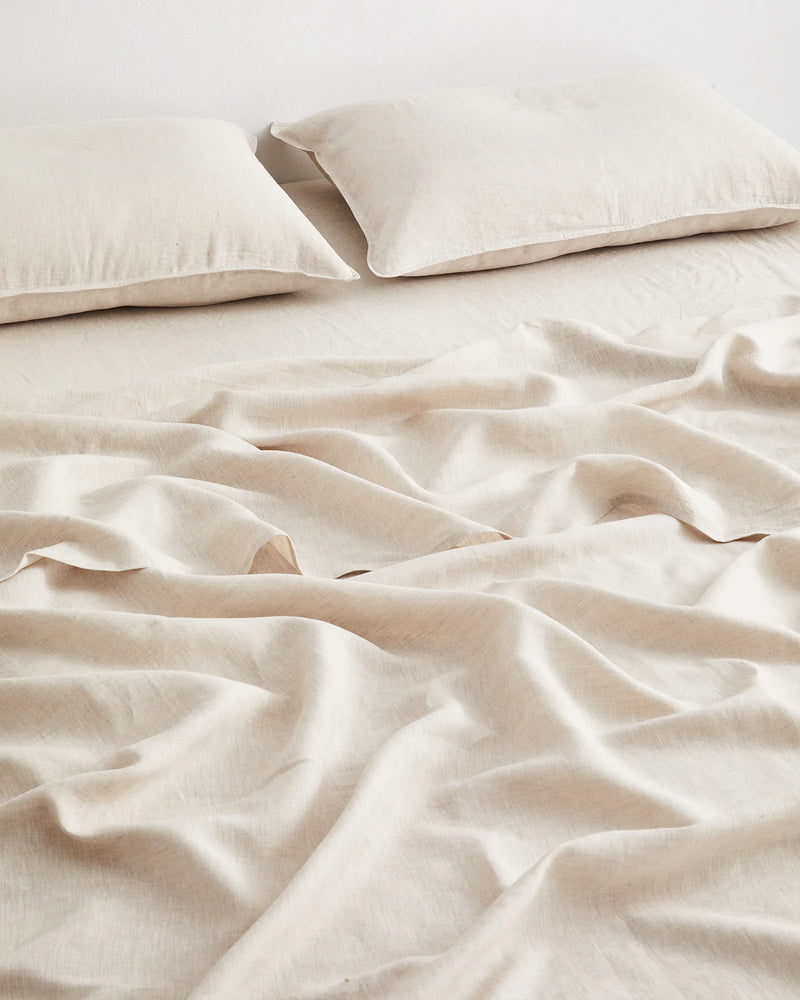 Oatmeal 100% French Flax Linen Fitted Sheet