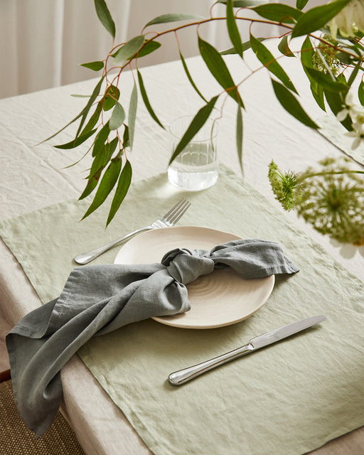 Sage 100% French Flax Linen Placemats (Set of Four)