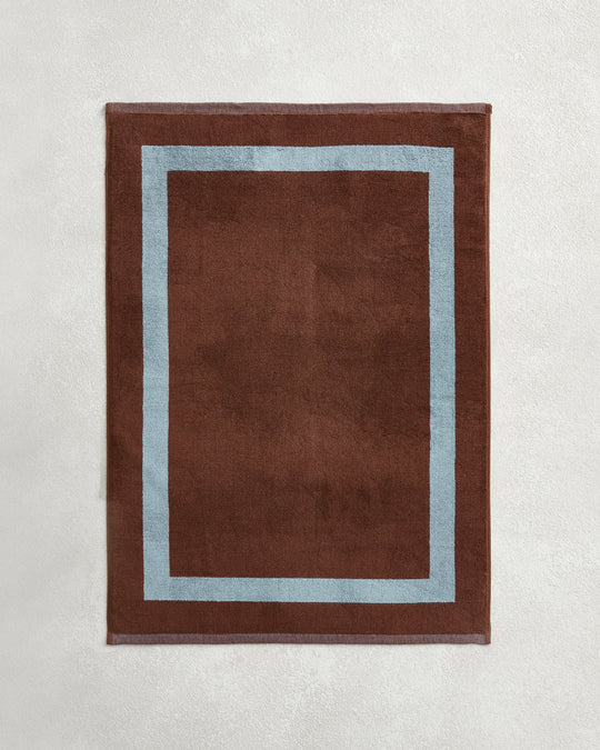 Cacao & Lagoon Two-Toned 100% Cotton Terry Bath Mat