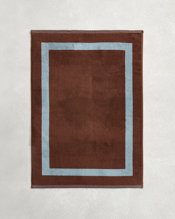 Cacao & Lagoon Two-Toned 100% Cotton Terry Bath Mat
