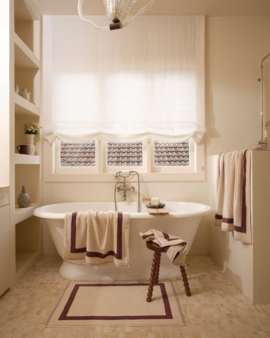 Crème & Cacao Two-Toned 100% Cotton Terry Bath Towel