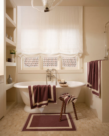 Crème & Cacao Two-Toned 100% Cotton Terry Bath Towel